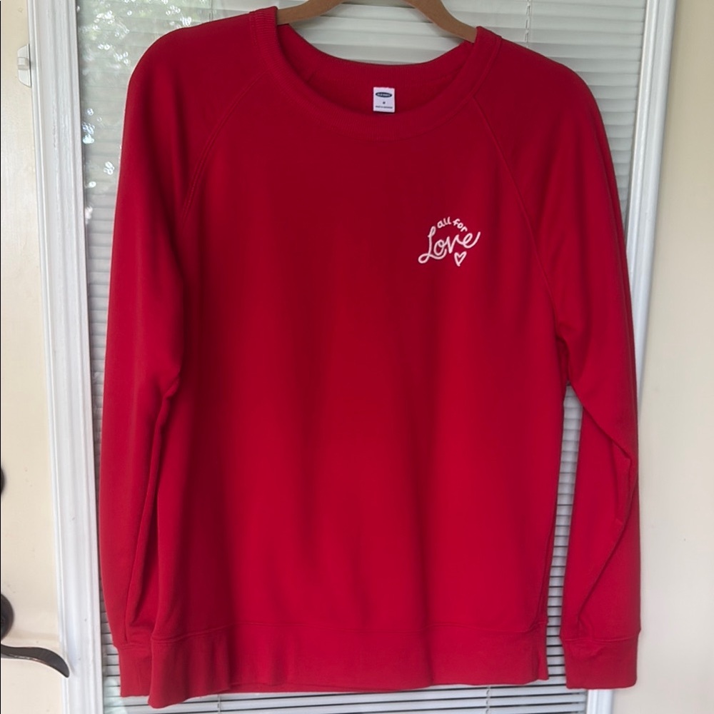 “All for Love” Red Crew Neck Sweater